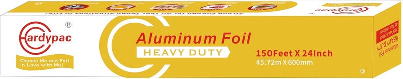 Hardypac 24 inch extra wide Heavy Duty Aluminum Foil Roll, 300 Square Feet, 24 Inch x 150 Feet, kitchen wide tin foil grill foil paper for cooking, baking, wrapping, BBQ aluminum paper heavy duty. - Image 4